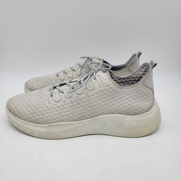 Ecco Therap Mens 12-12.5 Gray White Shoes Sneakers Athletic Walking Lace Up - Picture 2 of 14